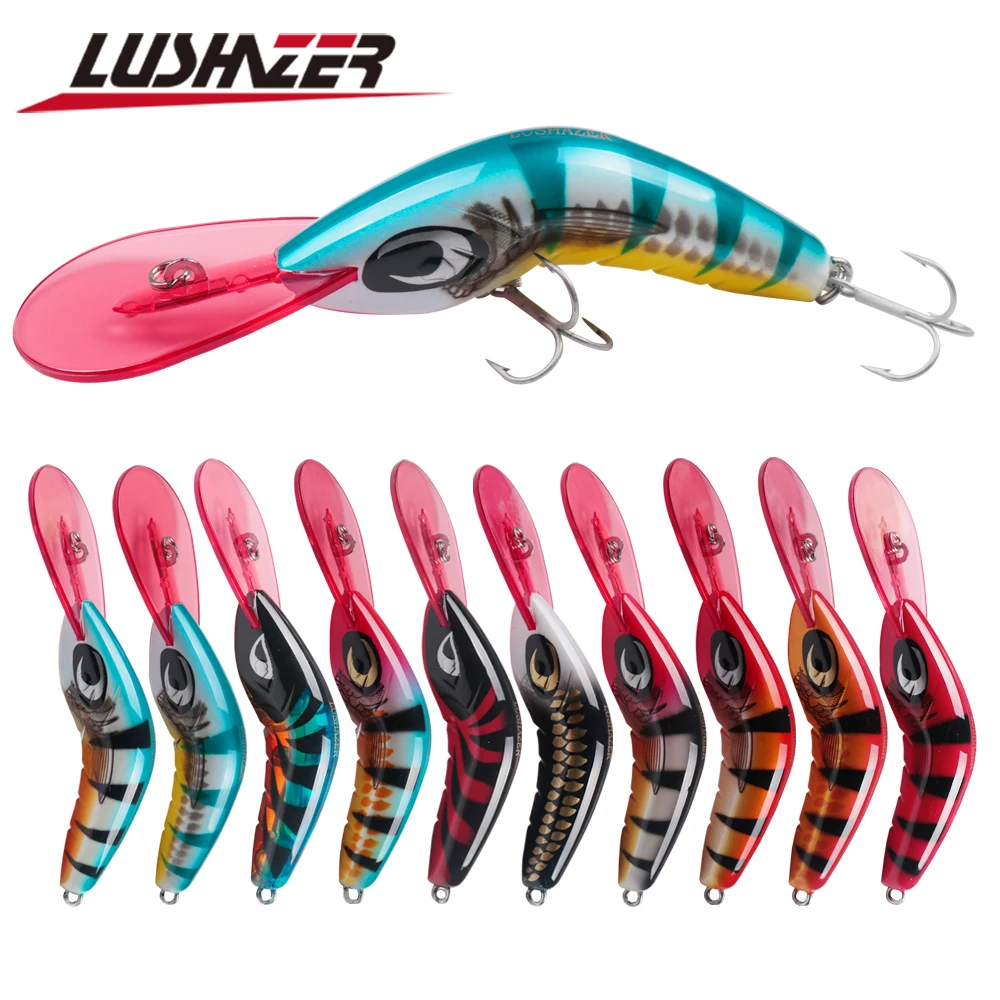 Фото LUSHAZER Рыболовная Приманка minnow креветка 80R приманка 19 г 80 мм crankbait iscas artificiais para pesca VIB воблер, твердая приманка №1