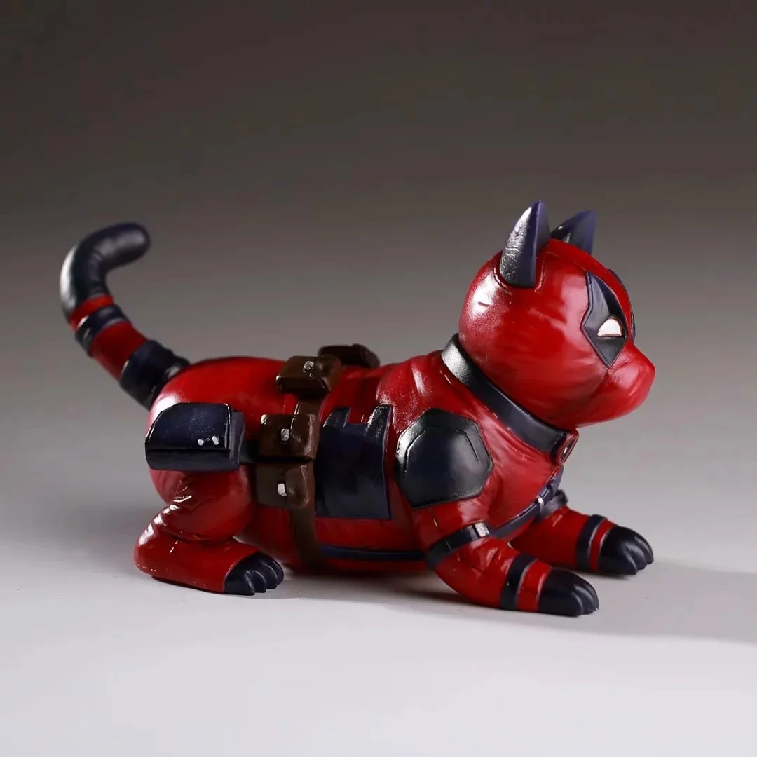 Marvel Deadpool щенок собака и Черная пантера кошка милый супергерой фигурка модель