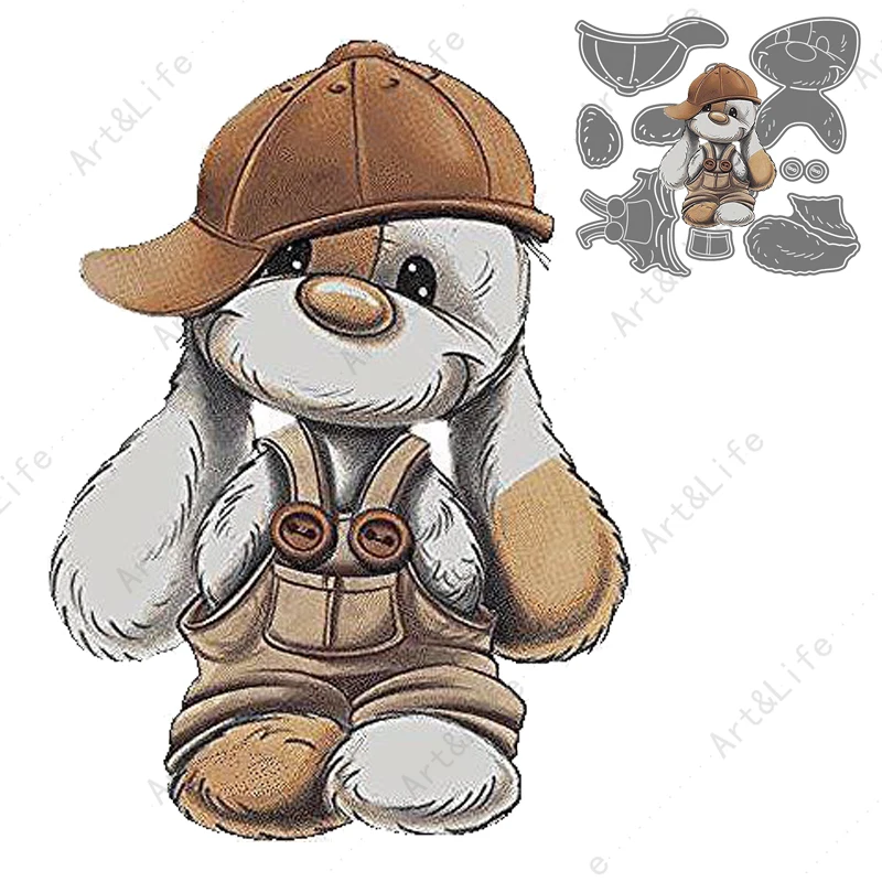 

2022 New Metal Cutting Dies Cute Dog Hip-hop Boy Stencil for Making Scrapbook Album Birthday Paper Cards Embossing Cut Die