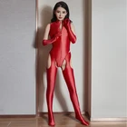 Сексуальные блестящие боди с высоким вырезом, 3 шт.компл.