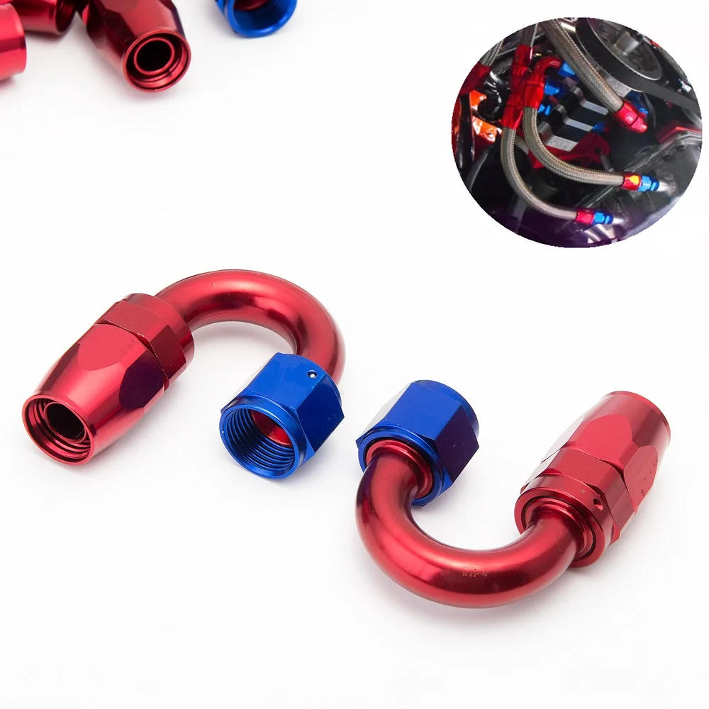 10 шт./компл. 180 градусов высокопроизводительный Алюминиевый штуцер для шланга AN10 |