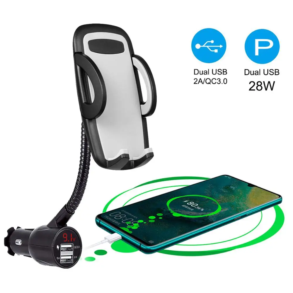 Бортовой QC3.0 двойной USB зарядный мобильный телефон Поддержка android apple цифровой