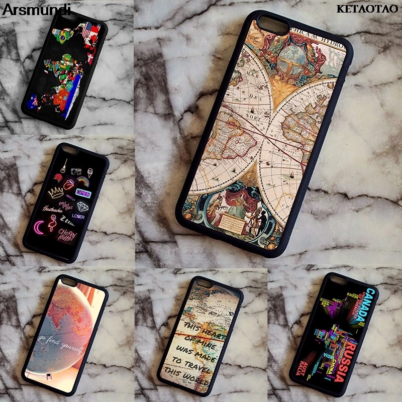 KETAOTAO World Map Geography Compass Phone Cases for Samsung S3 S4 S5 S6 S7 S8 S9 plus edge Note Case Soft TPU Rubber Silicone |