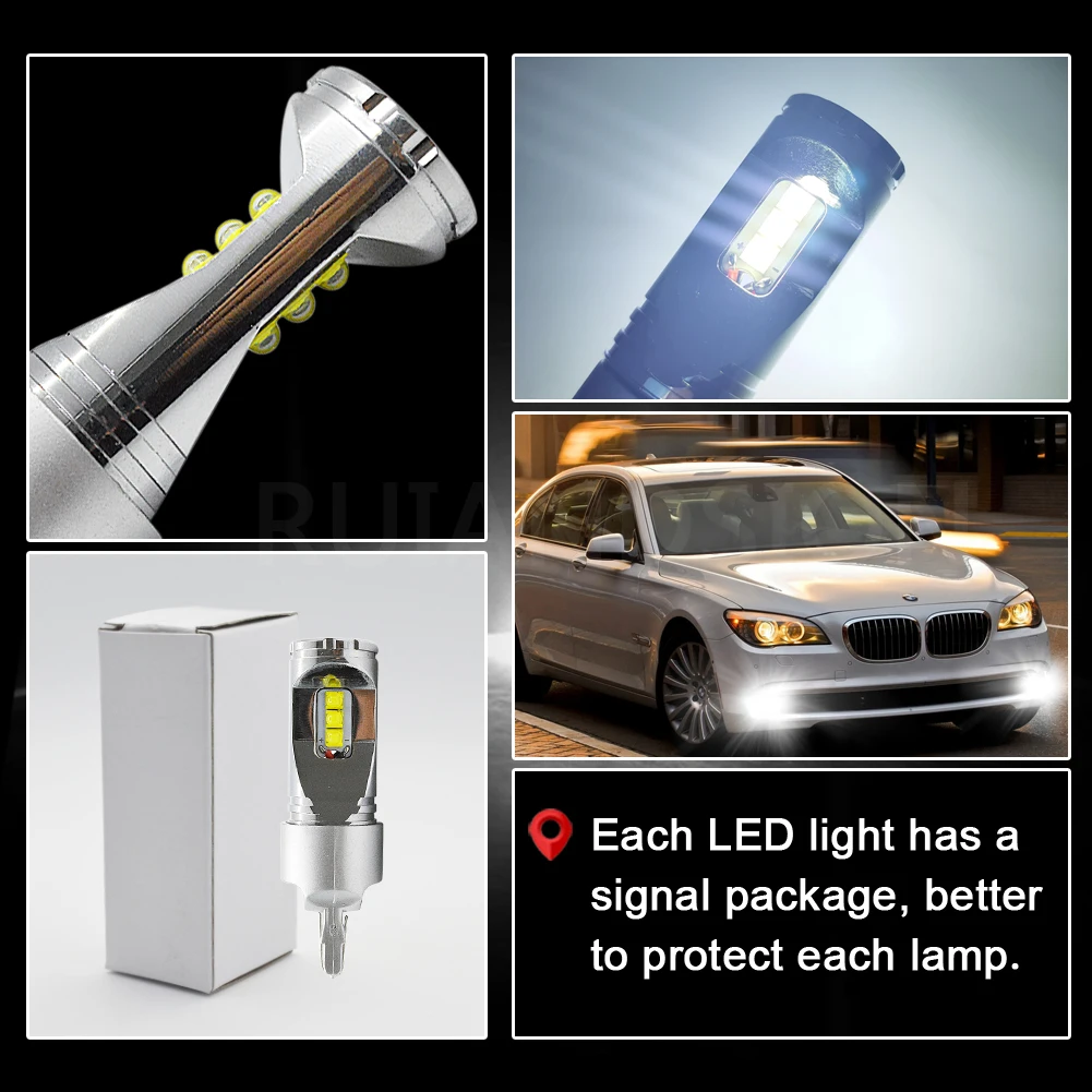 

2X 60W T20 7443 1156 1157 3157 LED Turn Signal Brake Light Bulbs Canbus Error Free No Hyper Flash 6SMD XT-E Chip White 10-30V