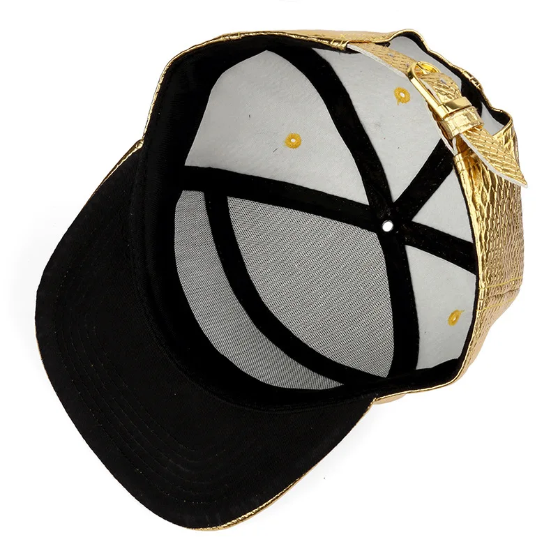 Men's Cap Metal Weed Logo Hip Hop PU Leather Baseball Hat Casual Unisex Belt Buckle Snapback Fashion Summer Black Red Golden