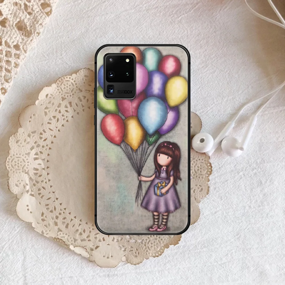 

Cartoon Santoro Gorjuss girl Phone Case Cover Hull For Samsung Galaxy S 7 8 9 10 e 20 FE edge uitra plus Note 9 10 20 black