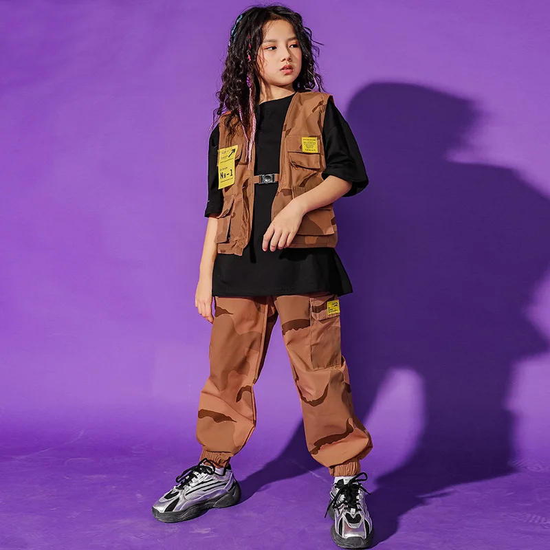 

Men's hip hop men's short sleeve long sleeve top camouflage women's men's jazz dance clothes street clothes