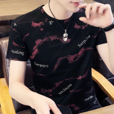 

Men's short sleeve t-shirt summer trend handsome casual half sleeve 2314