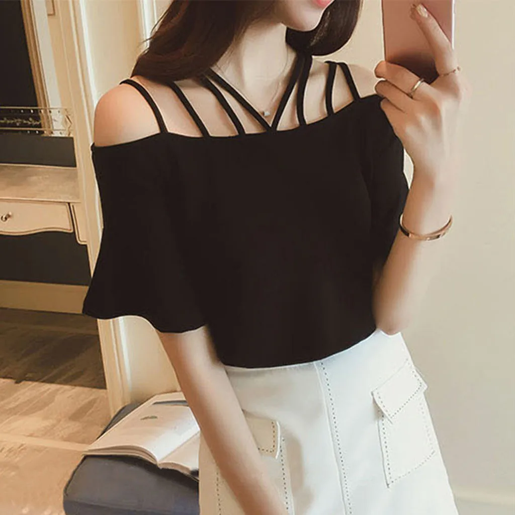 Одежда в стиле бохо женская блузка с воротником-лодочкой Женский однотонный