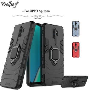 for oppo a9 2020 case shockproof armor metal finger ring holder pc phone case for oppo a9 2020 protective cover for oppo a9 2020 free global shipping