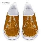 ELVISWORDSженские кроссовки на плоской подошве с рисунком гитары; Сетчатый светильник для прогулок; Женская обувь без шнуровки; Повседневная Мягкая дышащая обувь для девочек; 2020