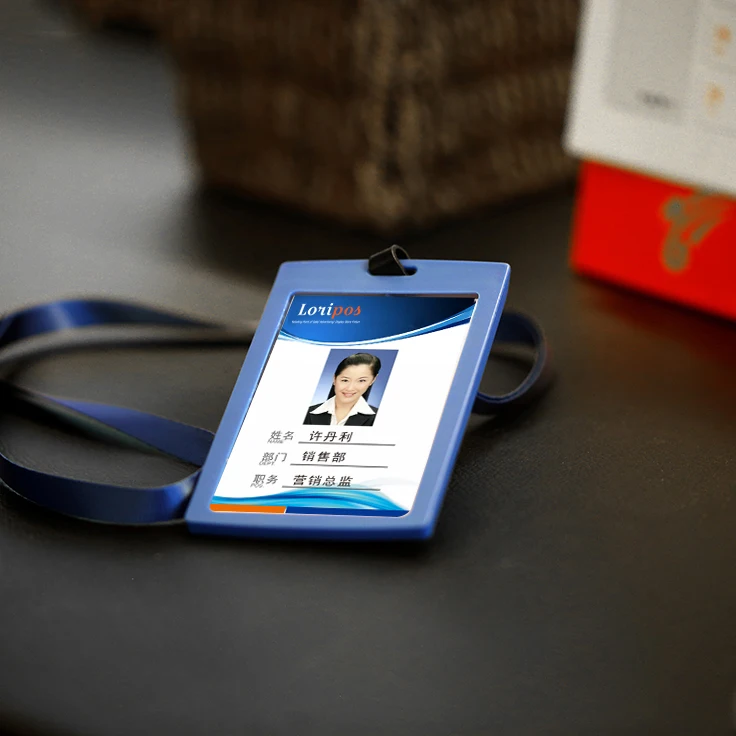 

Blue School Student Name Tag Sign Holder Company Employee Worker ID Card Badge