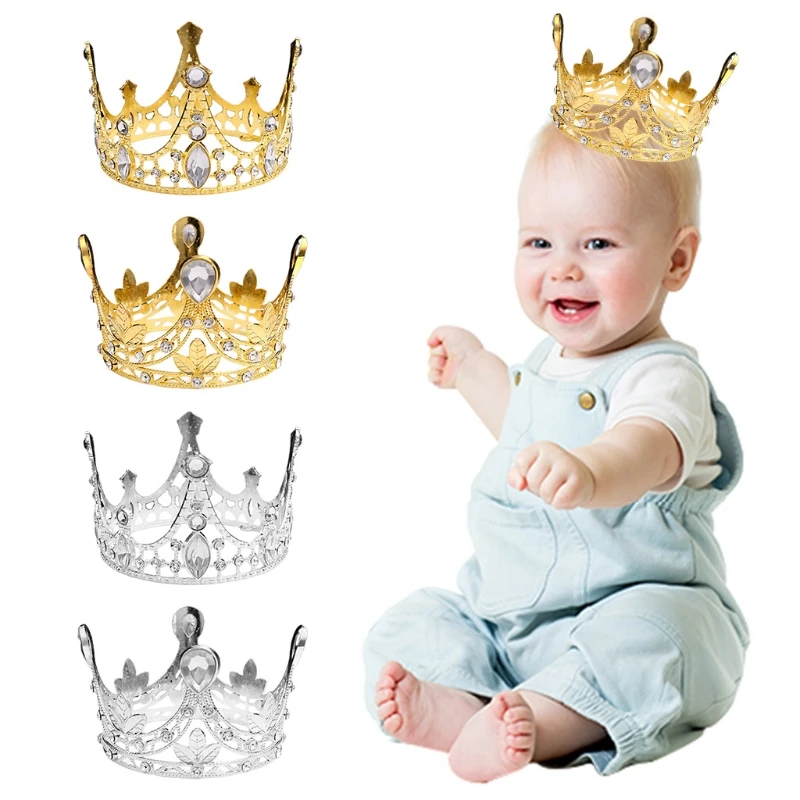 

97BE Baby Crystal Rhinestone Crown Infant Mini Tiara Wedding Jewelry Hair Accessories