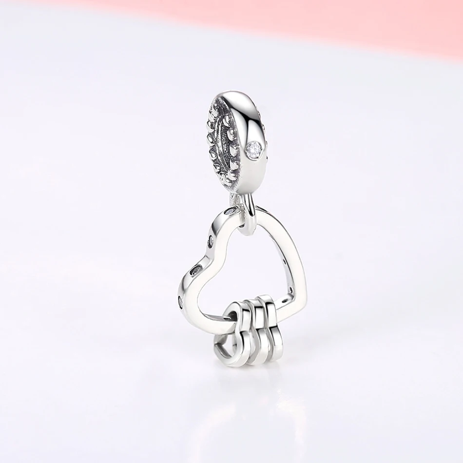 Аутентичные 925 стерлингового серебра бисера браслеты с подвесками украшением в