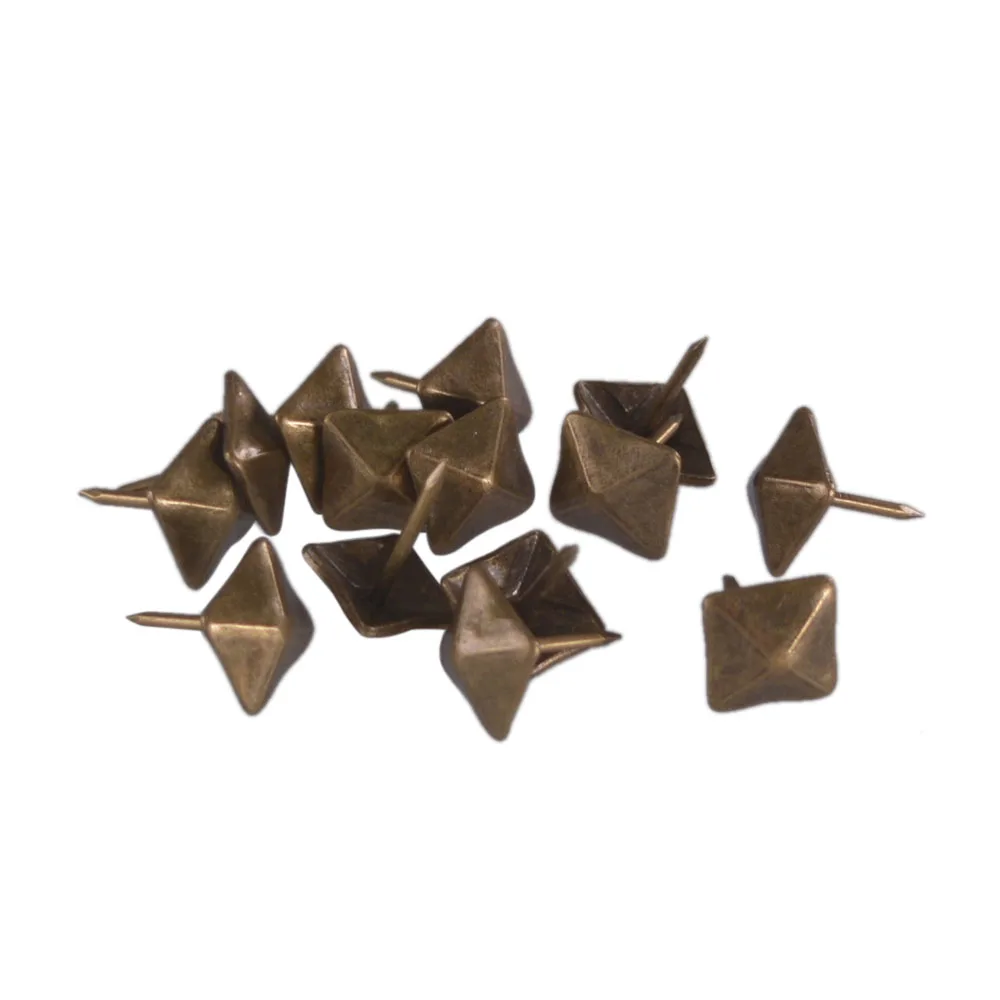 Набор из 100 заменяемых бронзовых античных квадратных шпилек в виде пирамиды