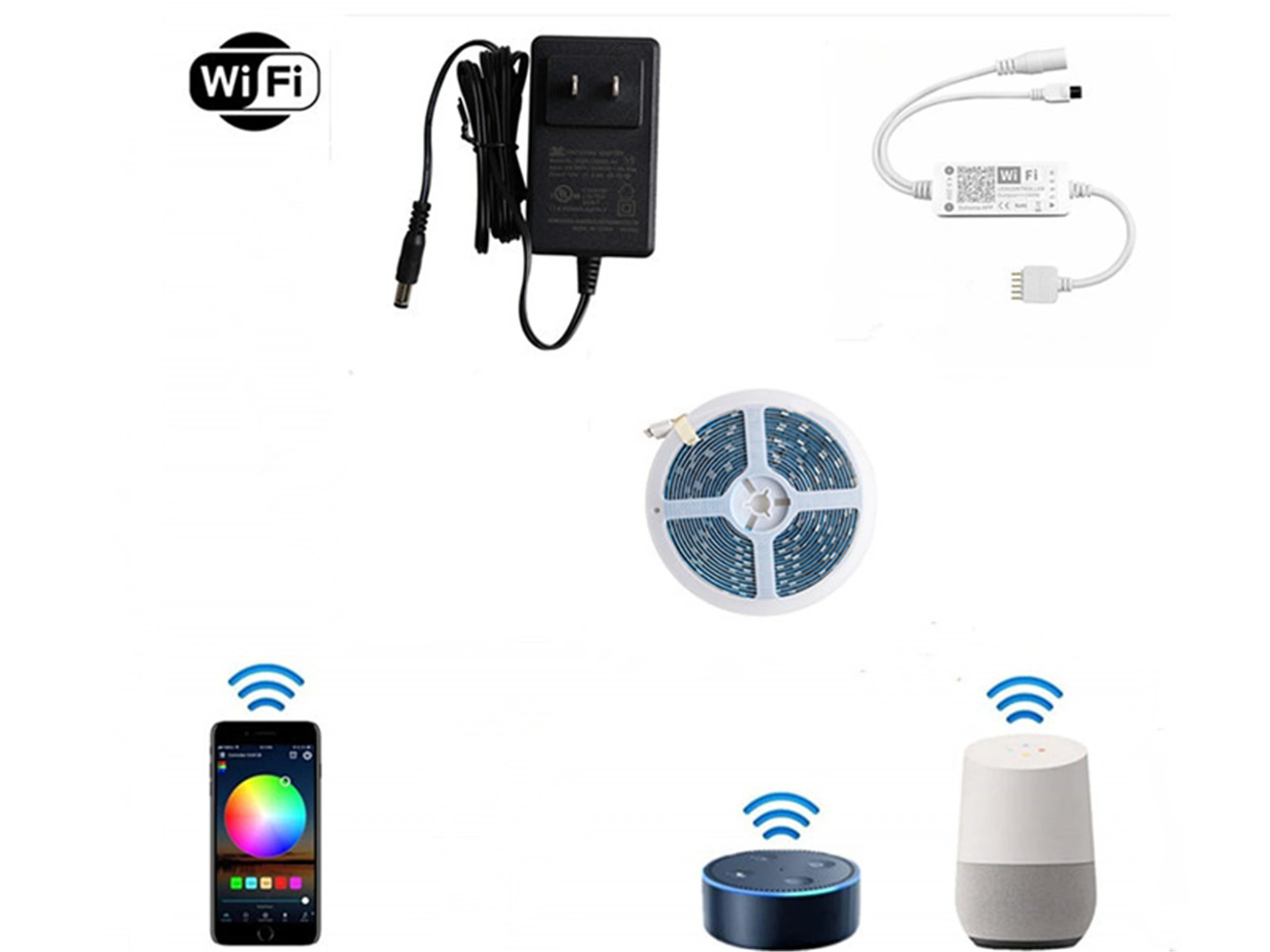 Водонепроницаемый RGB светодиодный светильник полосы + Wi-Fi/Инфракрасный ленты