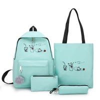 weysfor 4pcsset school students backpack school bag for kids teenage girl rucksack women travel backpack moclila book backbag