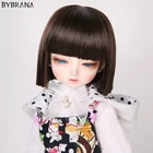 Bybrana BJD парик 13 14 16 18 короткие прямые челки коричневые волосы Термостойкое волокно для кукол