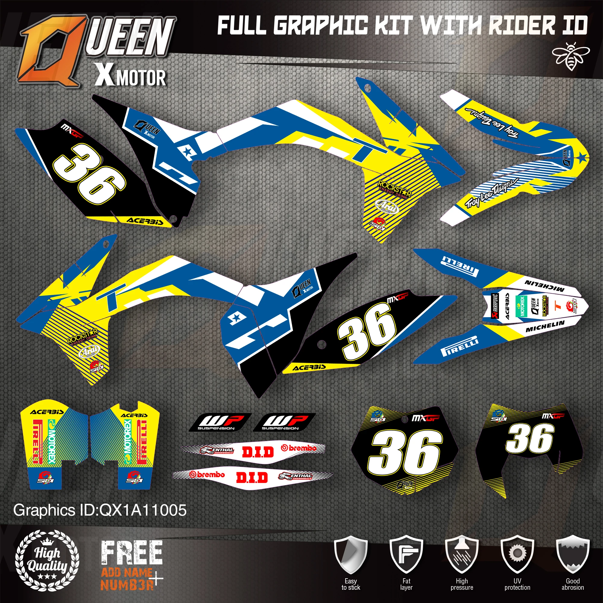 

Набор наклеек QUEEN X для KTM 2011 2012 SX SXF , 2012 2013 EXC XC-W EXC-F 005