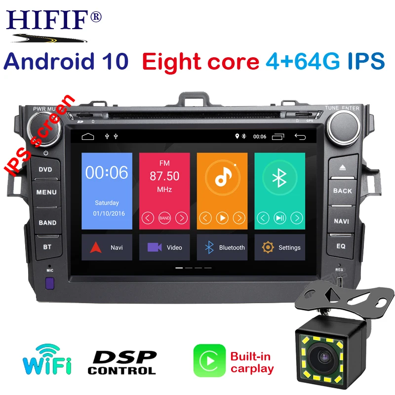 Автомагнитола 2 Din 8 дюймов Android 10 для Toyota Corolla 2007 2011|Автомагнитолы| |