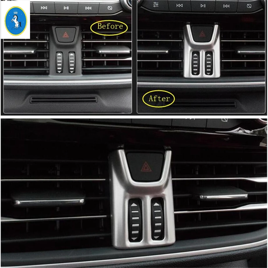 

Matte Door Armrest Window Lift Button / Head Lights Lamps Switch / Air AC Frame Interior Refit Kit For Ford Focus 2019 2020 2021