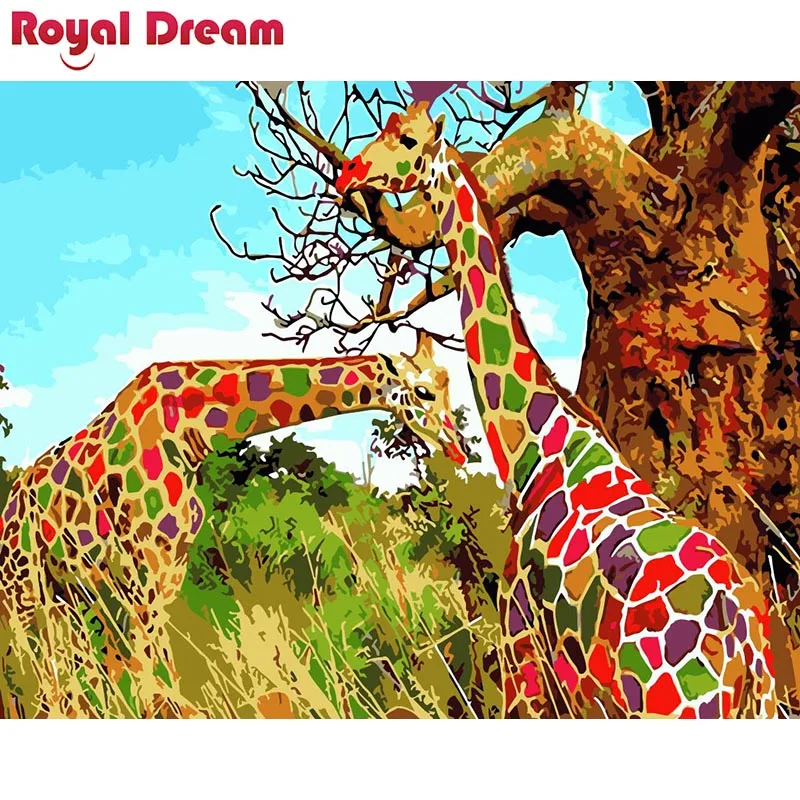 

Giraffe Animal DIY Painting By Numbers Canvas Painitng Home Wall Art Picture Coloring By Numbers For Home Decor