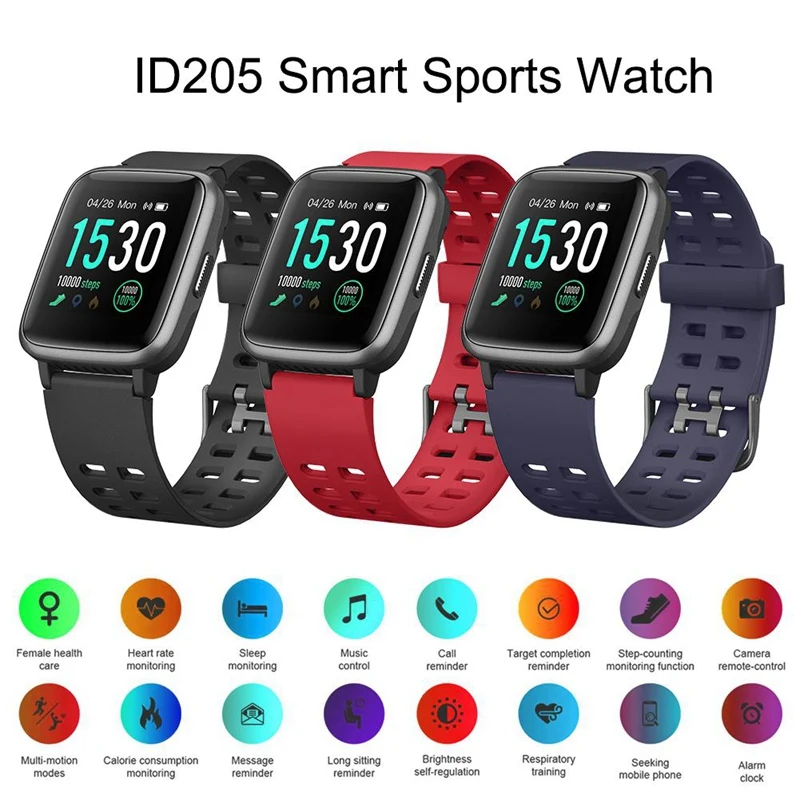 Bluetooth Id205 Hd свяжитесь с Экран Смарт-часы, удобный для ношения трекер сердечного ритма спортивные Водонепроницаемый 1,3 дюймов для Android IOS Smart Watch