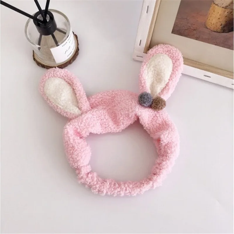 Повязка на голову Женская осенне-зимняя шерстяная эластичная с кроличьими