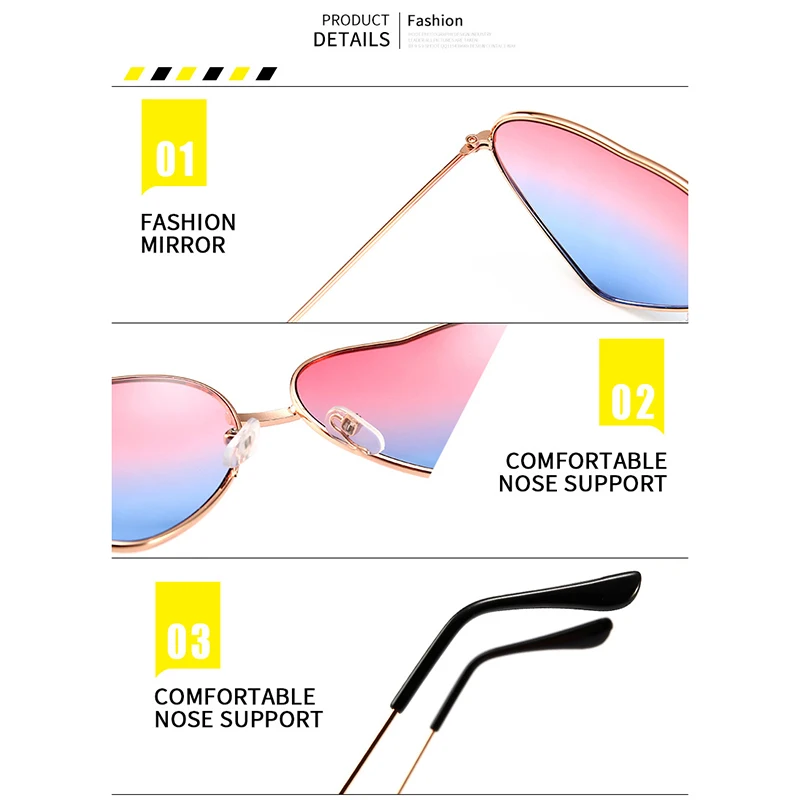 Модные солнцезащитные очки в форме сердца женские брендовые дизайнерские