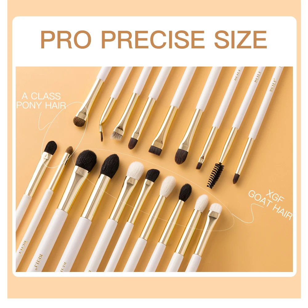 BEILI Люкс Белый набор кисточек для макияжа из натурального козьего волоса пони