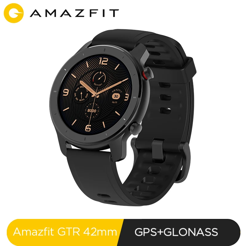 Amazfit GTR 42 мм смарт часы GPS Смарт часы мужские 5ATM водонепроницаемые Смарт часы 24 дня батарея AMOLED экран 12 Спорт - Цвет: GTR-42MM-black