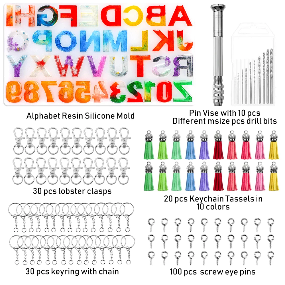 194 шт Алфавита Смолы силиконовые формы набор литья буквы номер эпоксидной для