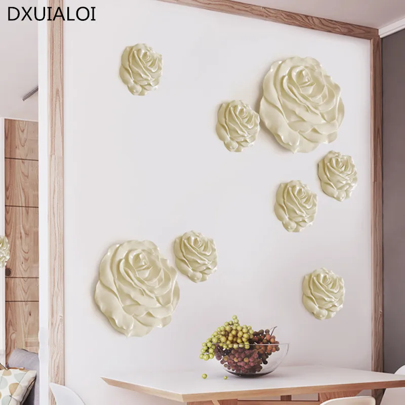 3D Наклейка на стену из смолы с розами ручная работа для стен гостиной спальни ТВ