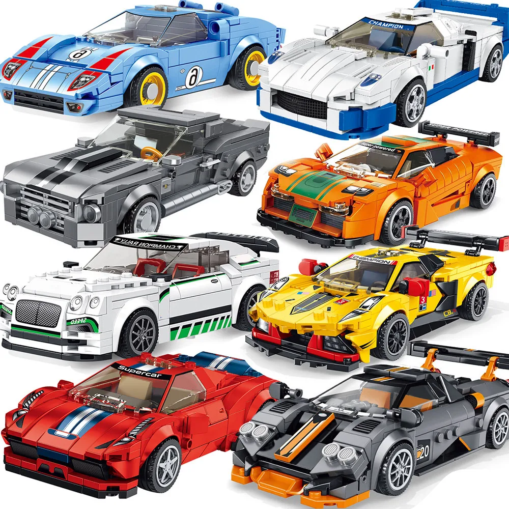 

City Racing Car Racer Building Blocks Speed Champion Sports Car Creator Moc Brick Kits Educational Toys For Children Best Gift