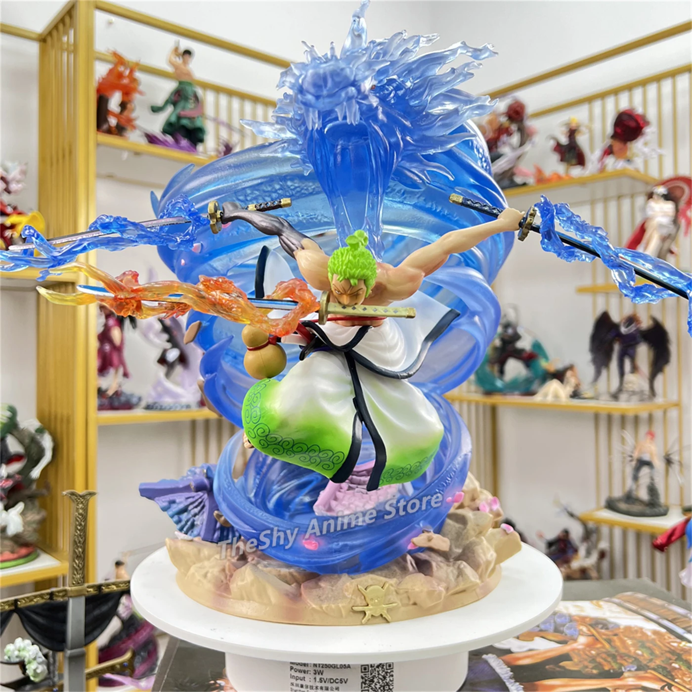 

One Piece Anime GK Tornado Roronoa Zoro 32cm Three-Knife Fighting Action Figure Model Collection PVC Children Toys Doll Gifts