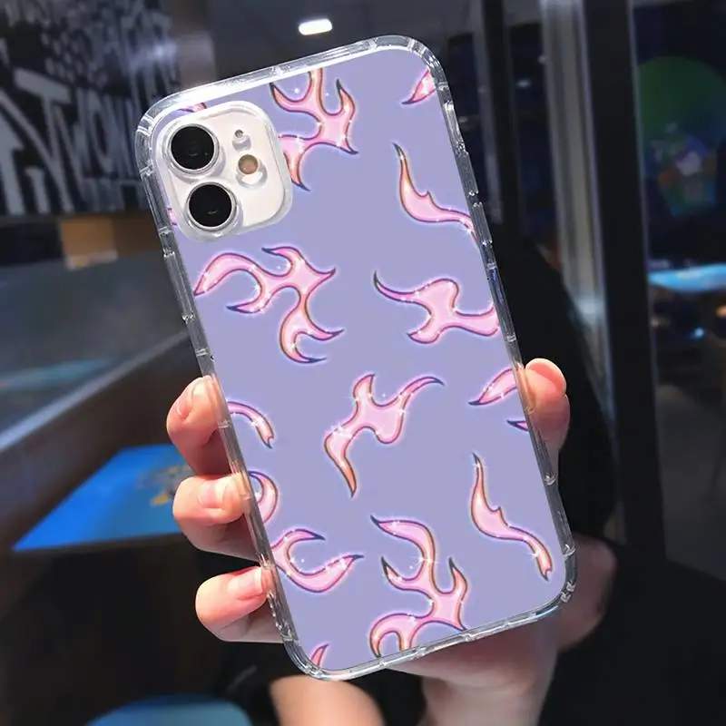 

Flame pattern high quality Phone Case Transparent soft For iphone 5 5s 5c se 6 6s 7 8 11 12 plus mini x xs xr pro max