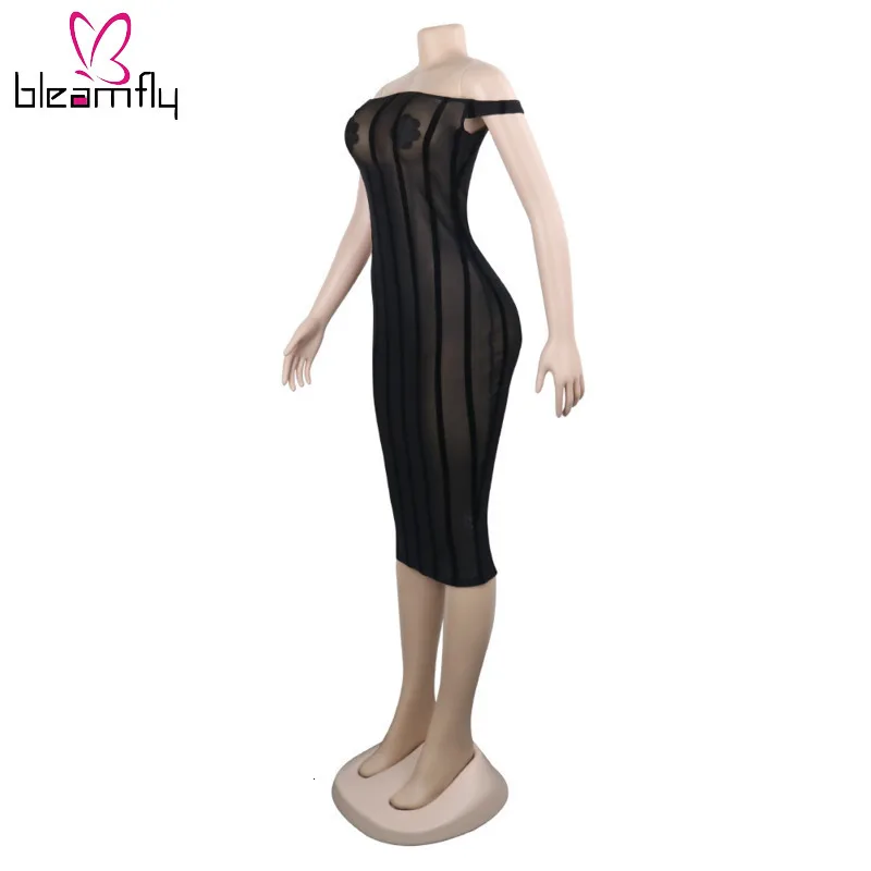 Женское сексуальное облегающее Клубное платье в полоску из прозрачной сетки с