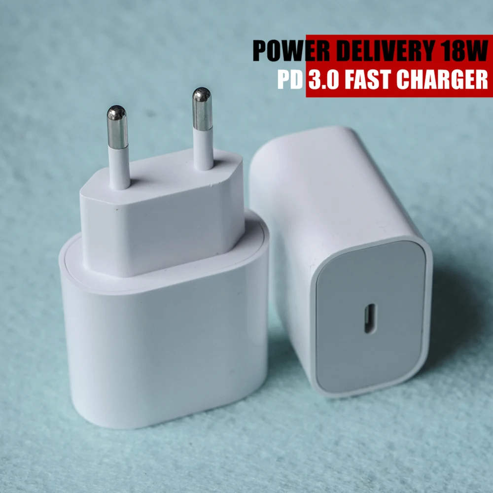 Быстрое зарядное устройство QC4.0 18 Вт ЕС США PD USB C для iPhone 8 Plus X Xs 11 Pro Max Huawei P Smart + Y9