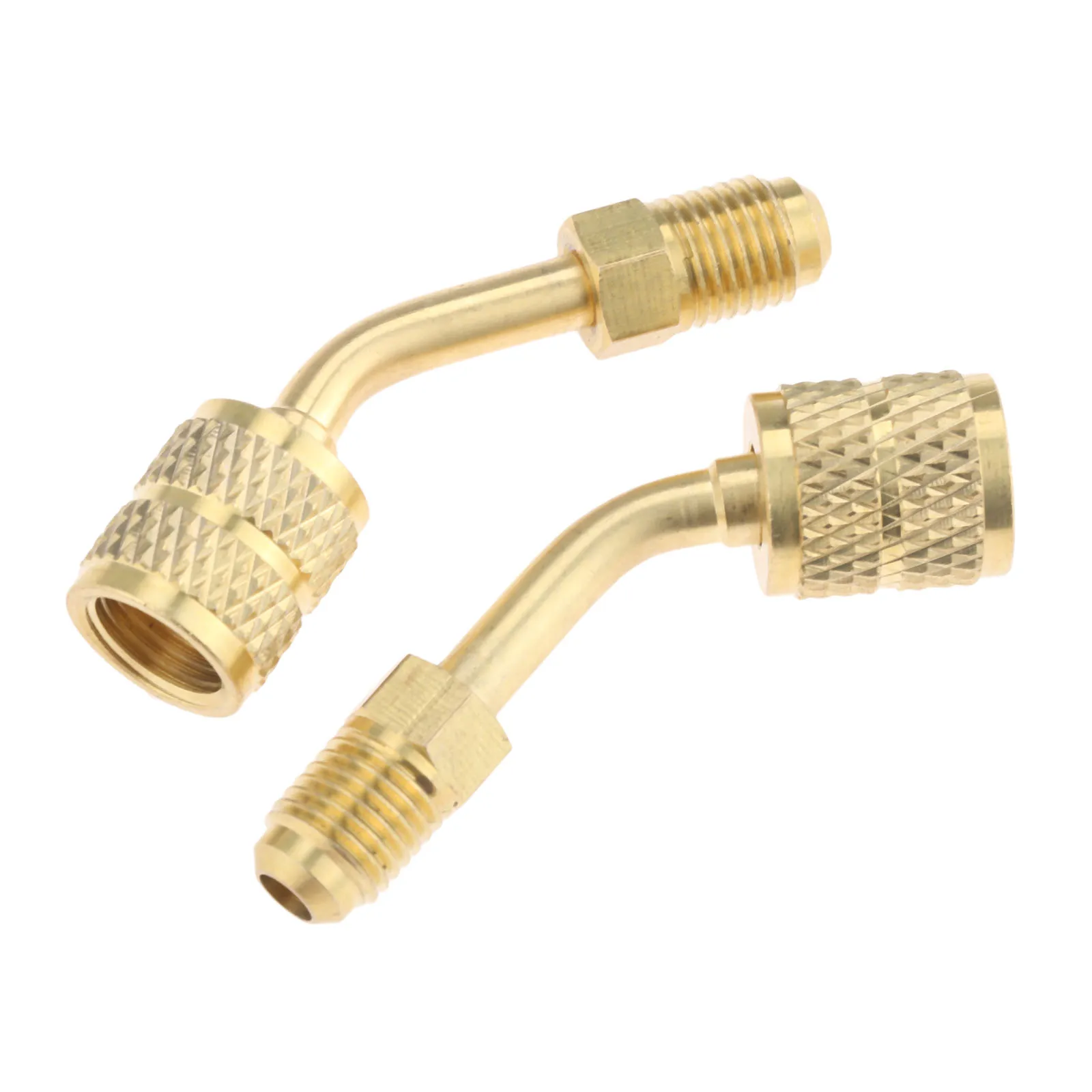 2x R410a Adaptor Connector Split Ductless Service Port Adapter 5/16&quot SAE Female To 1/4&quot Male Mayitr Brass Air Condition Tool |