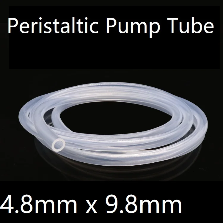 

Peristaltic Pump Tube ID 4.8mm x 9.8mm OD Soft Silicone Hose Wall 2.5mm Flexible Drink Water Connect Pipe Nontoxic Transparent