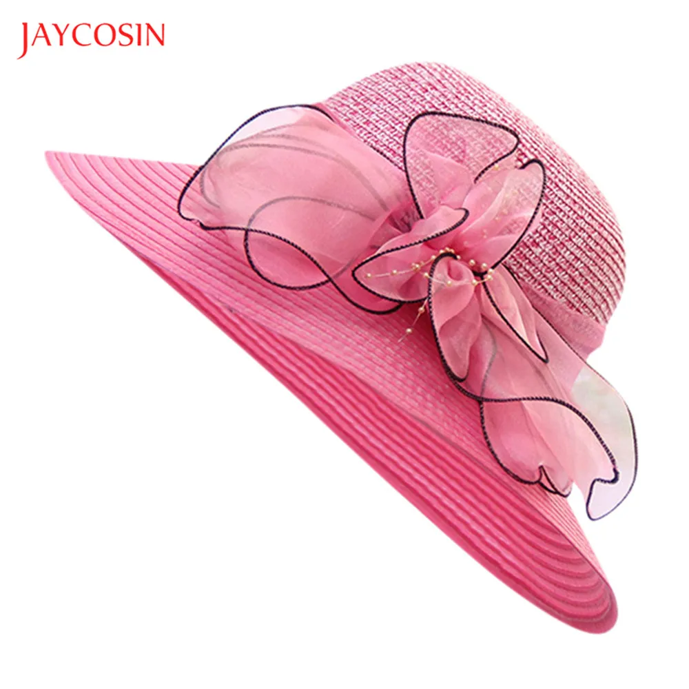 Jaycosin летние модные женские соломенные шляпы от солнца вечерние с цветочным