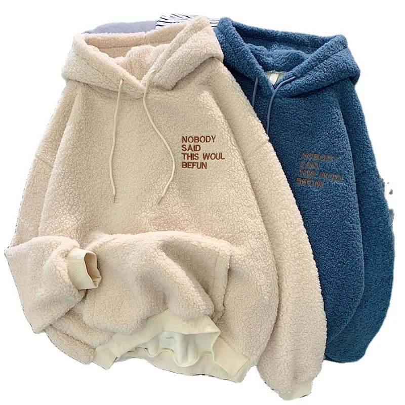

Women Autumn Winter Coat Pink Sweet Hooded Harajuku Loose Pocket Hoodies Womens Fleece Flannel Pullover Female Sweatshirt