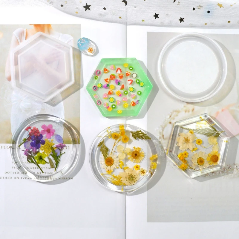 Формы для посуды из эпоксидной смолы круглые шестиугольные силиконовые формы