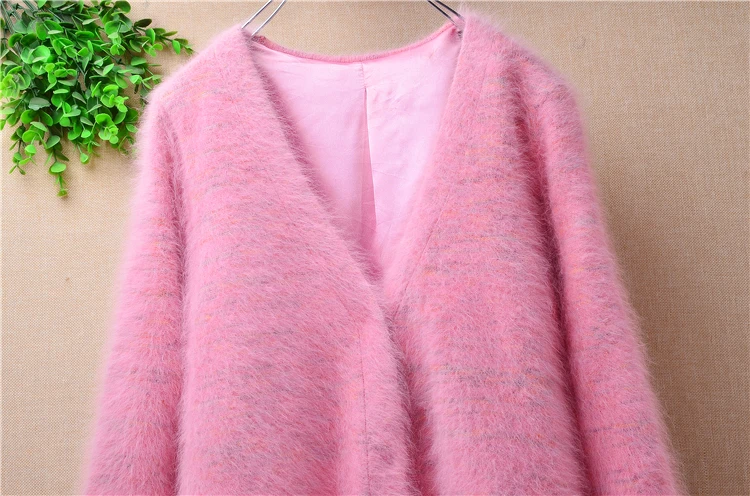 Популярный приталенный свитер средней длины для девушек розовое пальто с