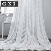 gxi wave white tulle curtain for living room bedroom sheer drapes kitchen luxury striped voile valances window treatments