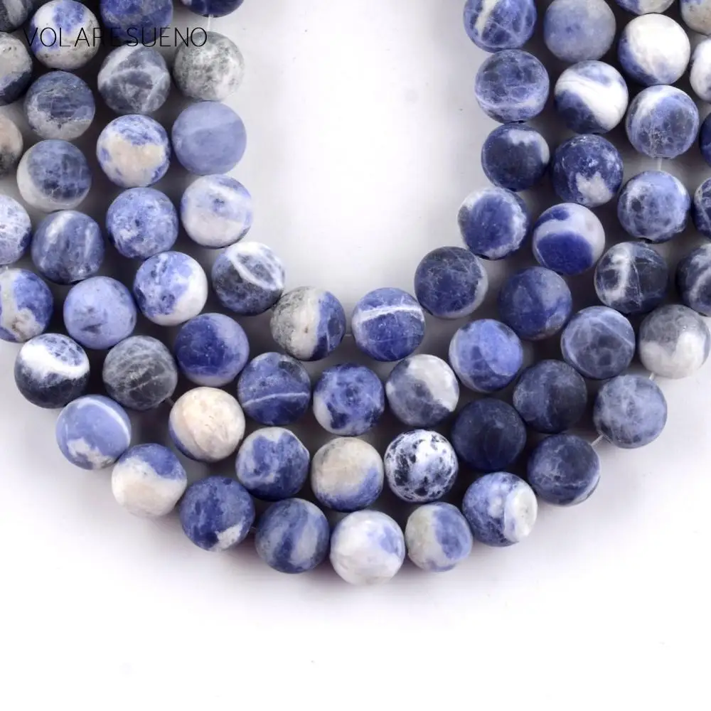 С тусклой полировкой дело Синий Содалит камень Натуральный Камень круглые