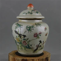 qing tongzhi conventional famille rose flower and bird general pot tea pot for home decoration