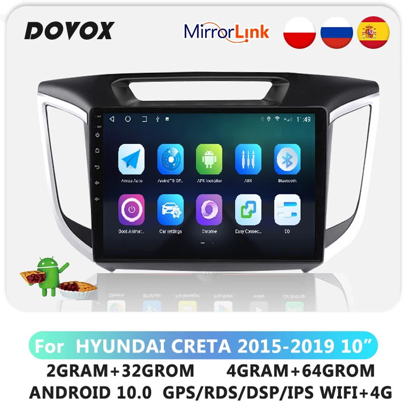 

DOVOX Android 10 For Hyundai Creta IX25 2015 2016 2017 2018 2019 Car Radio Multimedia Video Player Navigation GPS 2din 2 din dvd
