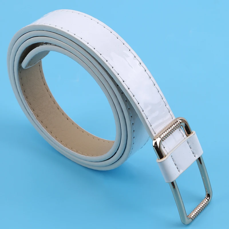 

Women Faux Leather Belts Candy Color Thin Skinny Waistband Adjustable Belt Women Dress Strap cinturon mujer