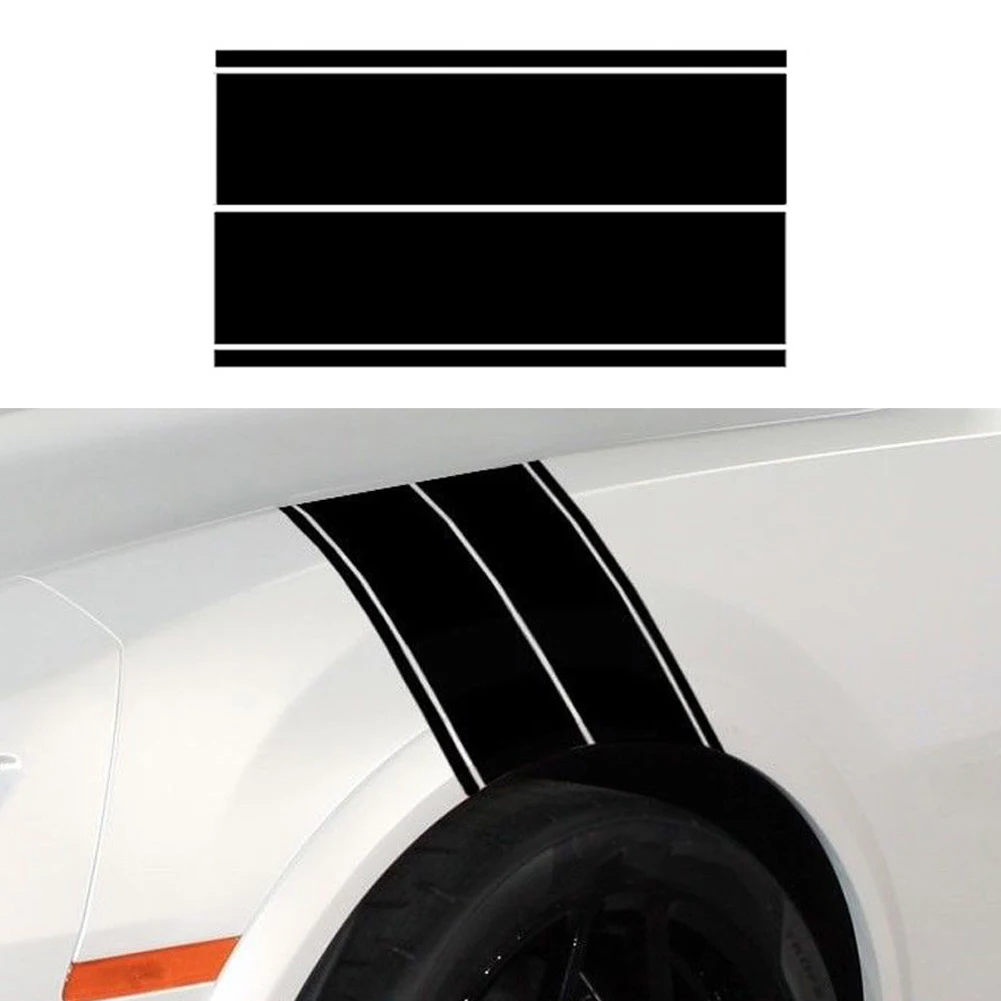 Универсальные автомобильные наклейки на крыло полосатые полностью тело